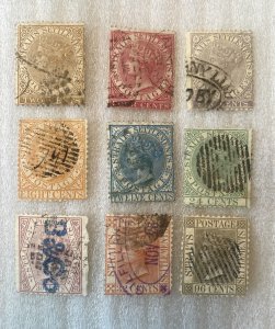 Straits Settlements / Malaysia / Malaya 10-8 Queen Victoria QV Stamps, Used