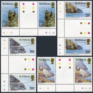 St Helena 382-385 gutter,MNH.Michel 371-374. Landscapes 1983.Rocks,Turk's cup,