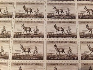 1956 - PRONGHORN ANTELOPE - #1078 -MNH- Sheet of 50 Stamps small selvage missing