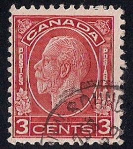 Canada #197 3 cent DATE CANCEL King George 5 Stamp used AVG