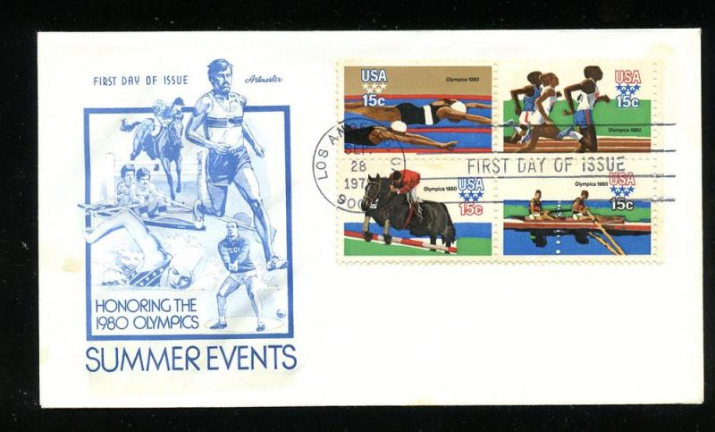 US 1794a ADDR 1980 Summer Olympics Blk 4, ArtMaster