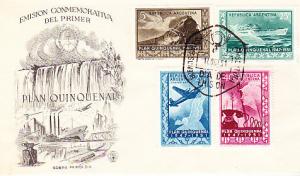 Argentina #595-597 & C-60 FDC  End of Five Year Plan