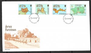 JERSEY 1980 FORTRESSES Set Sc 222-225 Cachet FDC