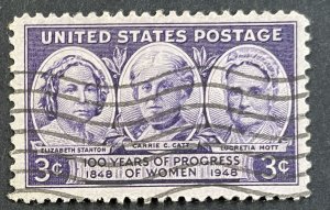 US #959 Used F/VF - 3c 100 Years of Progress of Women 1948 [B25.4.2]