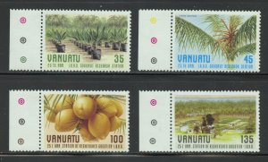 Vanuatu Scott 438-41 MNHOG - 1987 Coconut Research Station - SCV $4.40