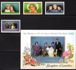 Lesotho 1985 Sc#470/474 QUEEN MOTHER 85th.BIRTHDAY/PRINCESS DIANA Set + S/S MNH