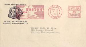 United States Massachusetts Boston 1939 2c Meter See Boston in 1939 Illustrat...