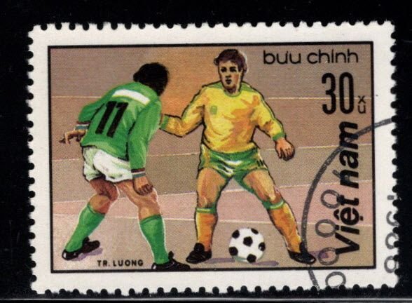 Unified Viet Nam Scott 1180 Used  Perforated Soccer stamp