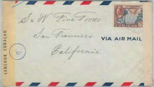 74606 - CURACAO - POSTAL HISTORY -  COVER  to USA with DOUBLE CENSOR! 1940's