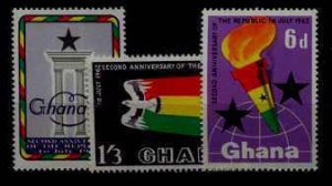 Ghana 121-23 MNH 2nd anniv.  SCV0.65