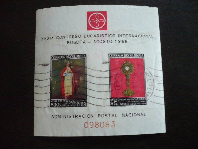 Stamps - Colombia - Scott#781a - Used Souvenir Sheet Imperf