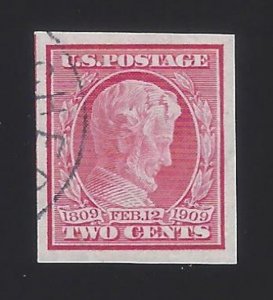 US #368 1909 Carmine Wmk 191 Imperf Used VF Scv $22.50