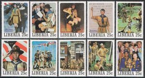 Liberia 853-857 a-j,MNH.Mi 1109-1158. Scouting 1979.Paintings by Norman Rockwell