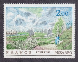 France 1729 MNH OG 1981 Painting The Footpath by Camille Pissaro Issue VF