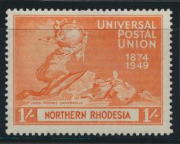 Northern Rhodesia  SG 52 SC# 52 MLH - UPU 1949 -  see details