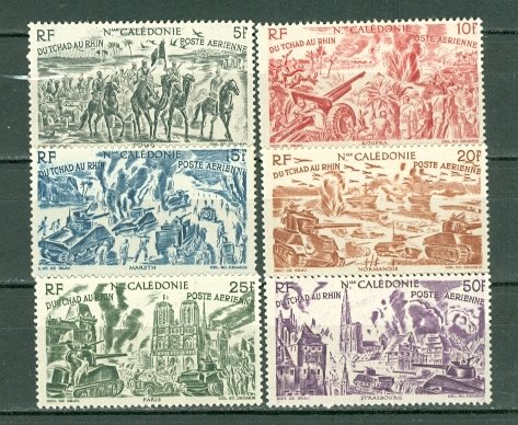 NEW CALEDONIA 1946 CHAD-RHINE #C15-20 SET MNH...$13.40