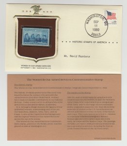 1013 Women in Armed Services w/ Historic Stamps of America Commemorative Cover