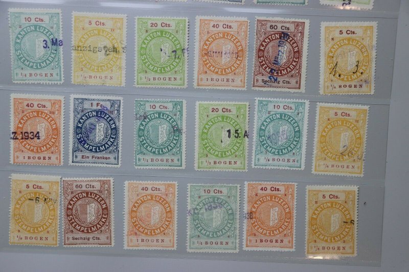 Switzerland Revenue lot municipal Kanton Luzern 1897 year series 70+ DL