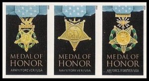 US 4822g 4823g 4988b Medal of Honor Vietnam War imperf NDC strip 3 MNH 2015