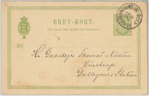 50986 DENMARK - POSTAL HISTORY: STATIONERY CARD with TRAIN AMBULANT cancel-