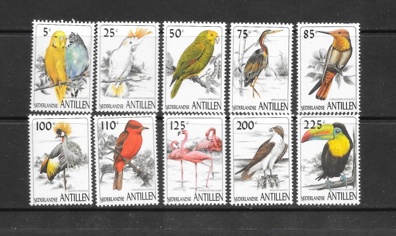 BIRDS - NETHERLANDS ANTILLES #784-93  MNH