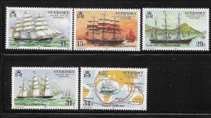 Guernsey 1988 Golden Age of Shipping Ships Sc 367-371 MNH A2873