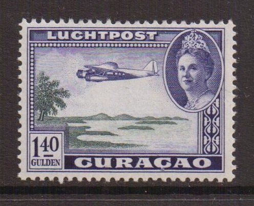 Netherlands Antilles  Curacao  #C29  MH  1942   AIR  Wilhelmina  1.40g