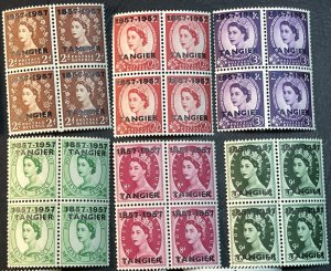 GREAT BRITAIN/BOA/TANGIER # 592-611-MNH--COMPLETE SET IN BLOCKS OF 4--1957