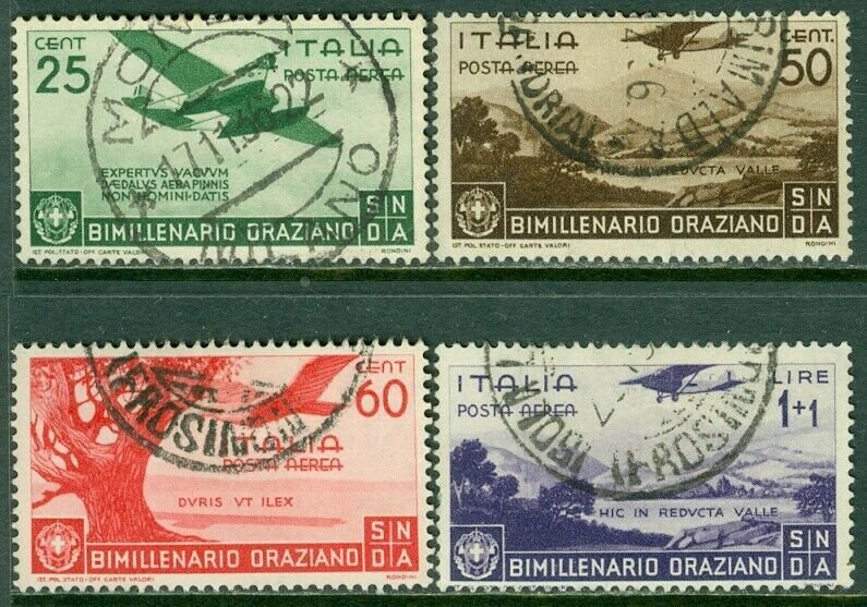 EDW1949SELL : ITALY 1936 Scott #C84-87 All VF, Used with nice cancels. Cat $244.