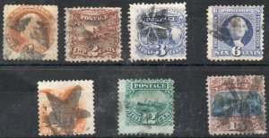 USA #112 - 17, 119 F-VF, neat variety of fancy cancels, nice set! Retail $890