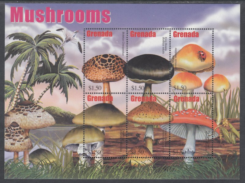 Grenada 3297 Mushrooms Souvenir Sheet MNH VF