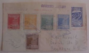 BOLIVIA ENVELOPE LA PAZ  31 MY 1945 REGISTERED CENSORED 4 US B/S