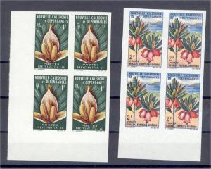 NEW CALEDONIA, 6 STAMPS FLOWERS IMPERFORATED NH BLo4