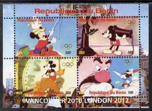 BENIN - 2009 - Olympics, Disney Characters #4 - Perf 4v Sheet -MNH-Private Issue