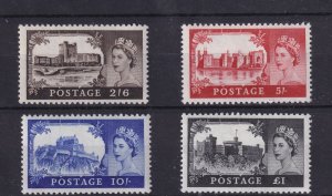 GB QEII 1963 Bradbury Wilkinson Castles Set SG595a/598a MNH/MLH BP16278