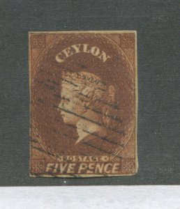 Ceylon QV 1857 5d used