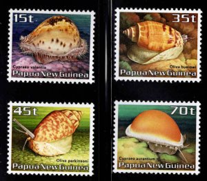 Papua New Guinea MNH 636-9 Conch Shells 1986