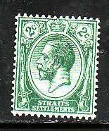 Straits Settlements-Sc #151- id7-unused hinged 2c deep green-KGV-1918-