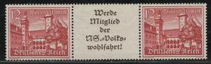 Germany Scott # B165 (2), label A11.4, mint nh, se-tenant, Mi# W143