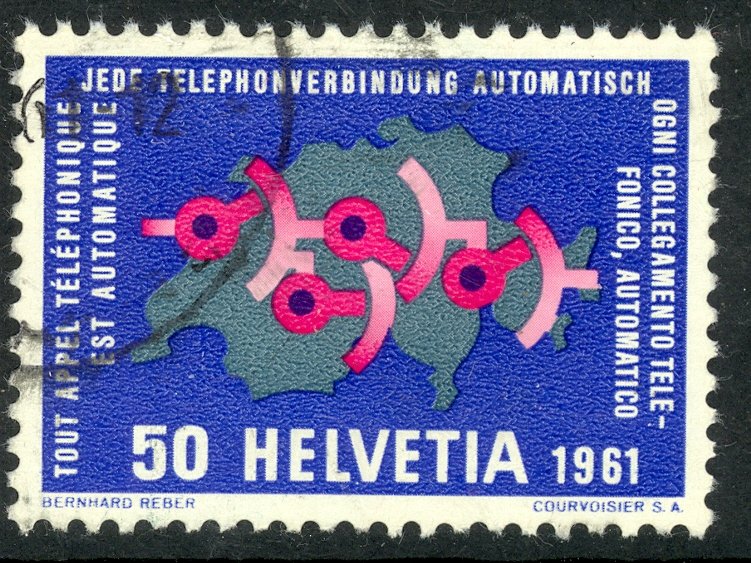 SWITZERLAND 1961 50c TELEPHONE SERVICE Issue Sc 405 VFU