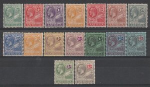 ANTIGUA 1921 KGV Badge set ½d to 4/-, wmk script.