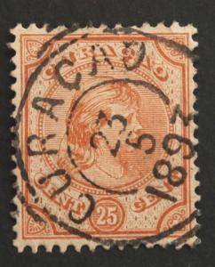 Stamp Netherlands Antilles Sc# 22 Early Use SON Curacao 1893 Cancel