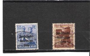 GERMAN DEMOCRATIC REPUBLIC  2 OVERPRINTED GERMAN ISSUES
