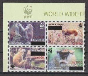 SIERRA LEONE 2008 WWF SG 4599/602 MNH