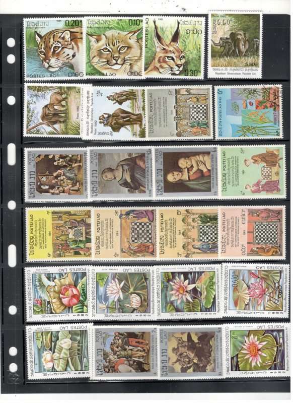 LAOS COLLECTION ON STOCK SHEET , MINT/USED