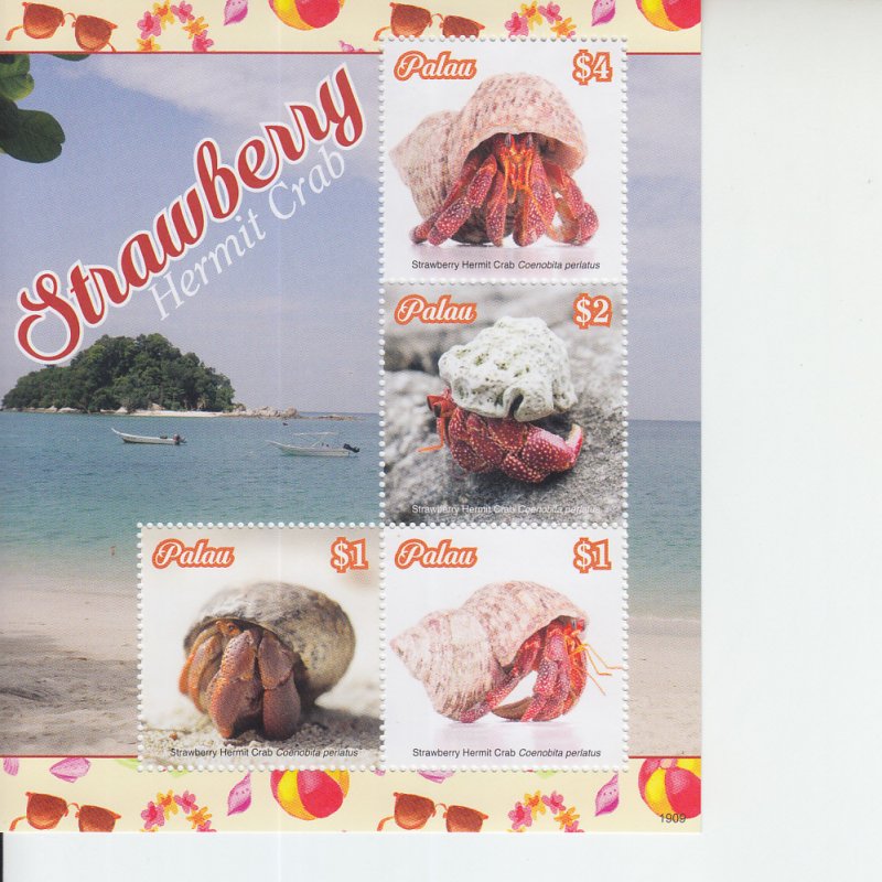 2019 Palau Strawbwrry Hermit Crab MS4 (Scott NA) MNH