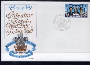 Gibraltar 406 Royal Wedding U/A FDC