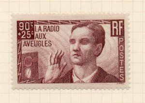 France 1938 Blind Radio Issue Fine Mint Hinged 90c. 300297