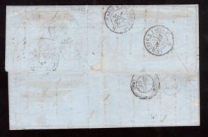 USA #27 & #35 Used On Very Attractive Folded Letter To France With Lovely Cancel