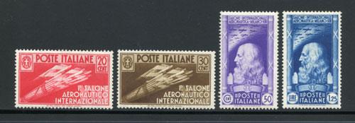 ITALY- Scott #345-348, Sassone #384-387 Unused, Cat. $312.50